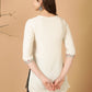 Antaran Off White Cotton Flex Embroidered Tunic - Swadesiicart