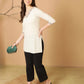 Antaran Off White Cotton Flex Embroidered Tunic - Swadesiicart