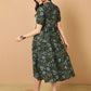 Antaran Blue Pure Cotton Tiered Printed Dress - Swadesiicart