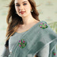 Shree Shyam Fashion Linen Sea Green Saree