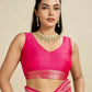 Vishnu Weaves Women's Pink Banarasi Silk Zari Woven Saree with Blouse - Swadesiicart