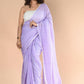 Very Much Indian Designer Pure Cotton Saree With All Over Linear Stripes - Lavender | Swadesiicart