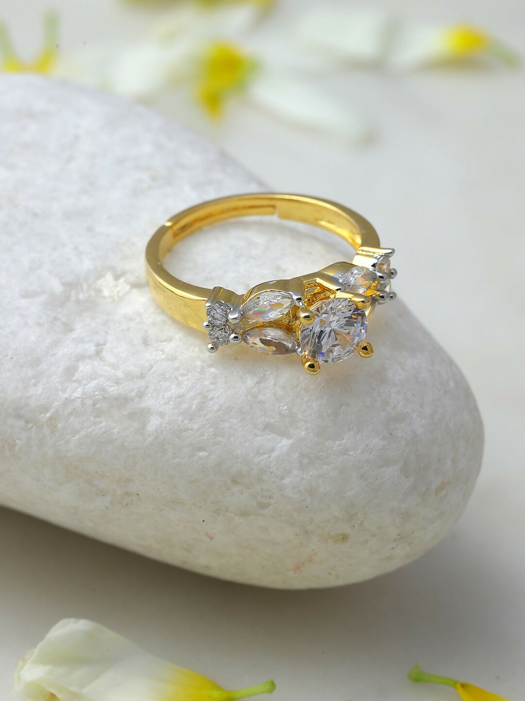 Diamond and Solitaire Ring- Ruby Raang | Swadesiicart