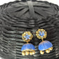 Terracota Beautiful Blue Terracotta Flower Studs with Jhumkas