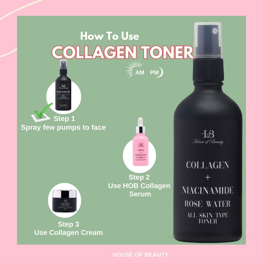 House of Beauty Mature Skin Collagen Toner - Swadesiicart