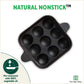 The Indus Valley 9 Pit/Cup CASTrong Cast Iron Paniyaram/Appe Pan+ Spatula, Pre-seasoned, Natural Nonstick, 100% Pure, Toxin-free, 18.2 cm, 1.34 kg