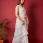 Vamsee White Organza Saree - Swadesiicart