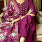 The52 Wine Women's Gorgeous Embroidered Rayon Fabric Straight Kurta Pant with Dupatta Set - Swadesiicart