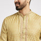 Ethnic India Green Men's Kurta Woven Design Polyester | Swadesiicart
