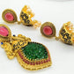 Multicolor Matt Finish Peacock Pendant Set | Swadesiicart