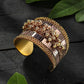 Mominos Fashion Kamal Johar Oxidised Gold-Plated Ghungroo Handcraft Cuff Bracelet