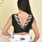 Amodini Designer Studio Net Neck Black Sleeveless Padded Blouse