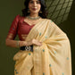 Vishnu Weaves Women's Yellow Muga Cotton Thread Woven Butti with Blouse - Swadesiicart
