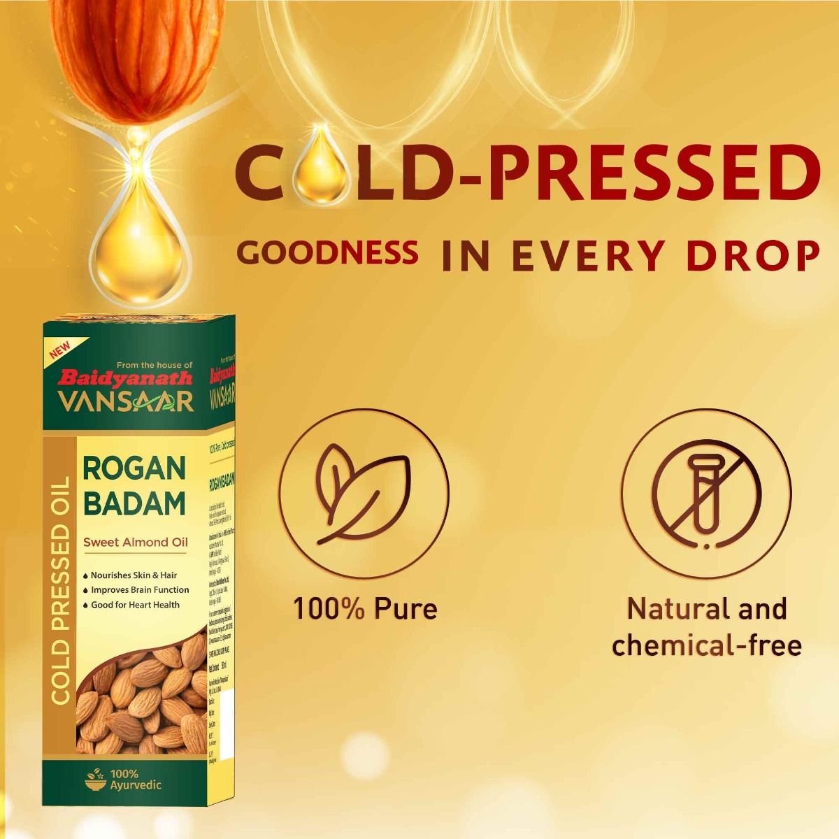 Baidyanath Vansaar Rogan Badam Oil - Swadesiicart