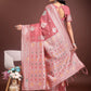 Anaita Pink Linen Cotton With Jacquard Work And Zari Weaving Saree With Blouse