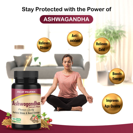 Jagat Pharma L-Arginine + Ashwagandha: Power & Balance Combo | Swadesiicart