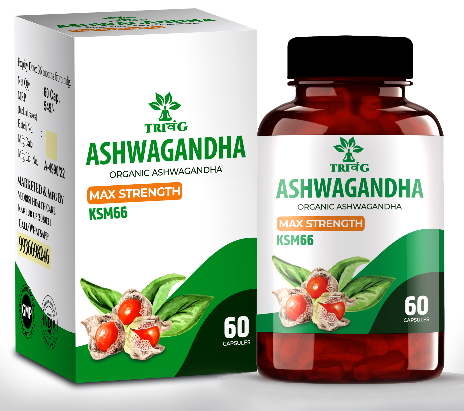 Trivang Ashwagandha Capsules | Swadesiicart