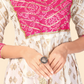 NOZ2TOZ Women's Pink & White Anarkali Kurta & Pant With Dupatta Set (3pcs Set) - Swadesiicart