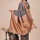 Anaita Grey Linen Cotton With Jacquard Work And Zari Weaving Saree With Blouse
