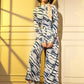 Blue Crepe Digital Printed Top With Matching Trouser - Shivani