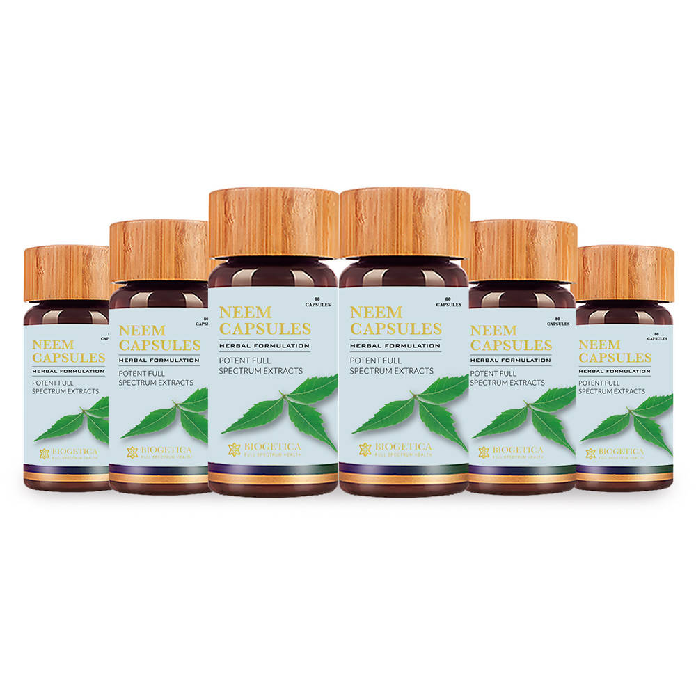 Biogetica Neem 80 Capsules - Swadesiicart