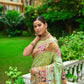 Vishnu Weaves Women's Pista Banarasi Silk Kashmiri Woven Saree with Blouse - Swadesiicart