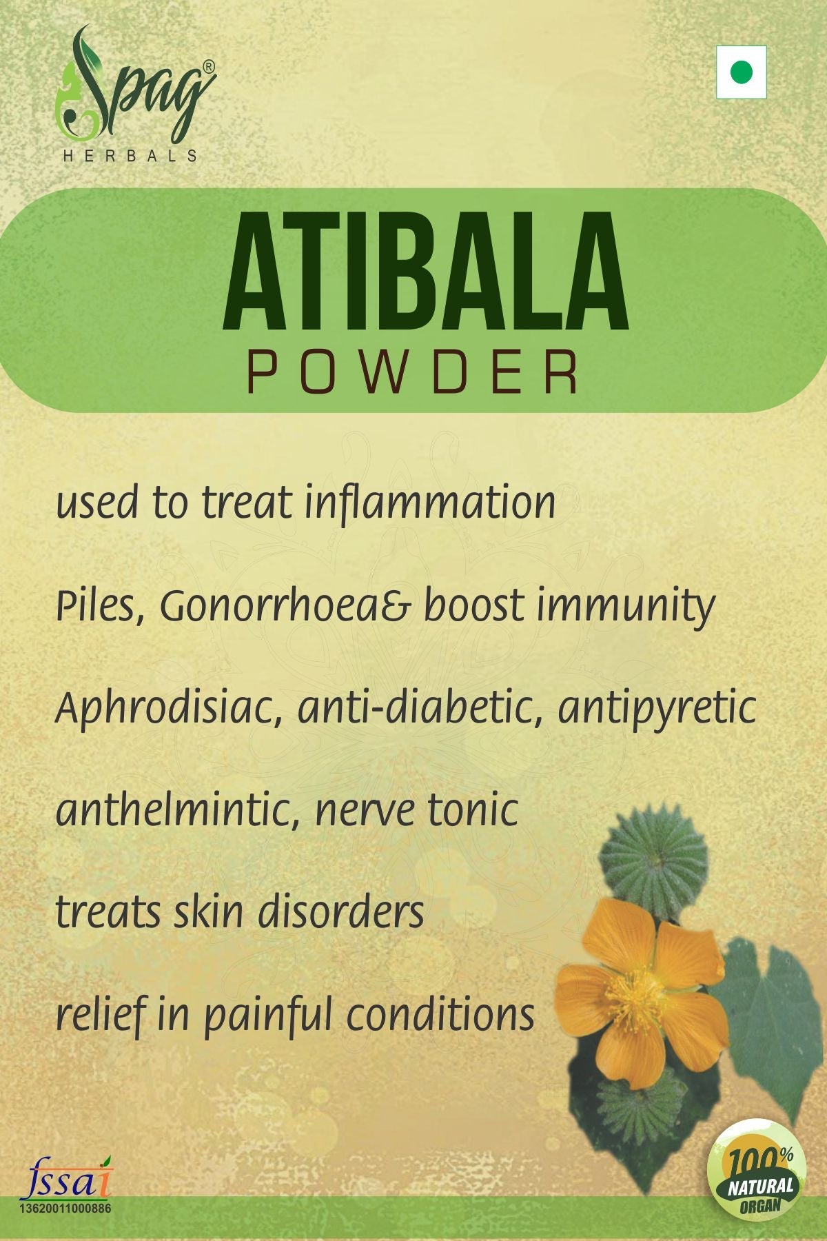 Spag Herbals Atibala Powder - Swadesiicart