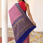 Joban Fashion Nude Pink Crepe Chiffon Pure Handloom Banarasi Silk Saree | Swadesiicart