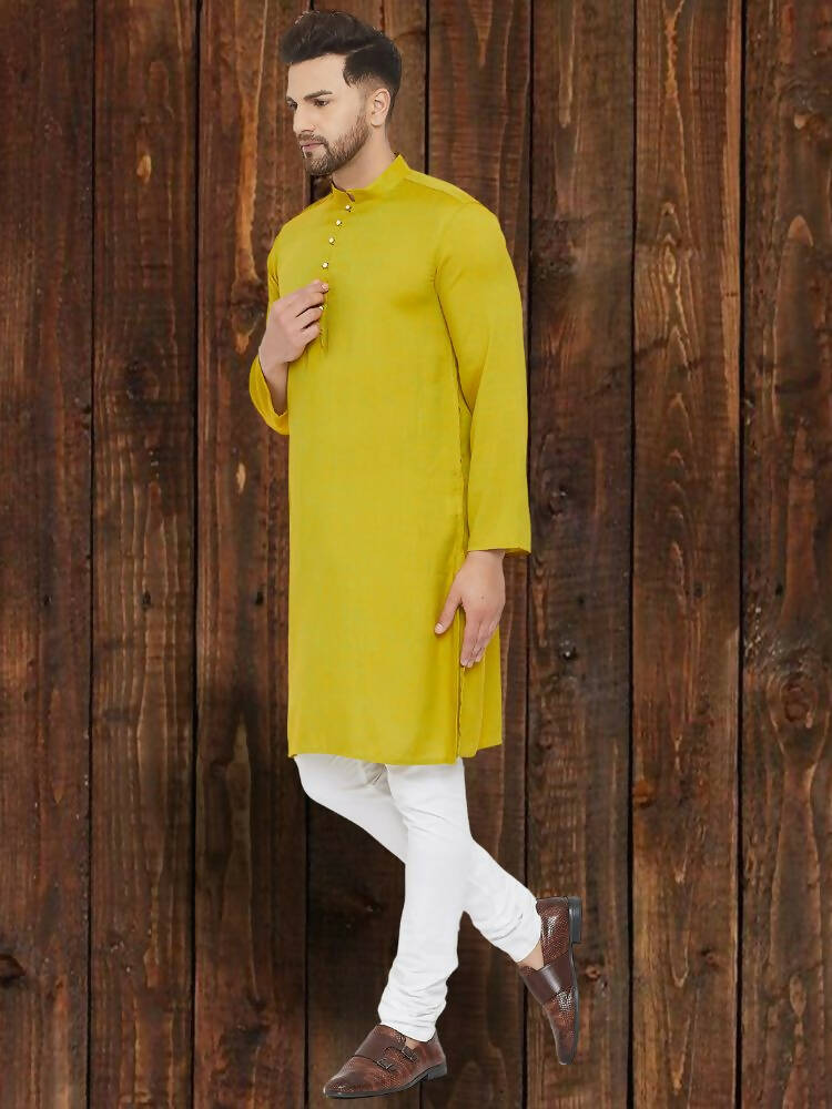 Even Apparels Yellowish Green Wedding Kurta - Green | Swadesiicart