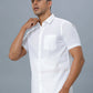 Ramraj Cotton Mens Half Sleeve Formal 100 % Cotton White Shirt | Swadesiicart