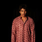 Pink viscose Chikankari Embroidery Work Men's Traditional Kurta Set - Mahotsav | Swadesiicart