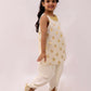 Lil Drama Mishti Off White Kurta and Dhoti Set For Girls | Swadesiicart