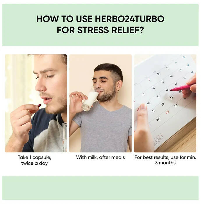 Dr. Vaidya's Herbo 24 Turbo Capsules For Stress Relief | Swadesiicart