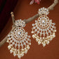 NVR Women Gold-Polished Kundan Chandbali Earrings | Swadesiicart