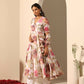 Pomcha Jaipur White Gul Sufiyana Angrakha Set | Swadesiicart