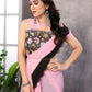 Aafreen Partywear Designer Baby pink Georgette Fancy Saree