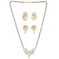 AanyaCentric Gold-Polished Mangalsutra with Pendant, 2 Pair Earrings
