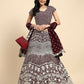 Brown Georgette Thread Embroidered Lehenga Choli with Dupatta - Tanya