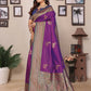 Joban Fashion Banarasi Magenta Small Butti Soft Silk Saree | Swadesiicart