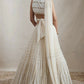 Jyoti Fashion Graceful Off White Sequence With Zari Embroidered Georgette Lehenga Choli with Dupatta | Swadesiicart