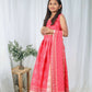Aayaa Designer Printed Chinon Crochet Sequance Kids Lehenga Choli - Pink