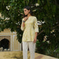 Juniper Women's Yellow Cambric Placement Floral Printed Tunic | Swadesiicart