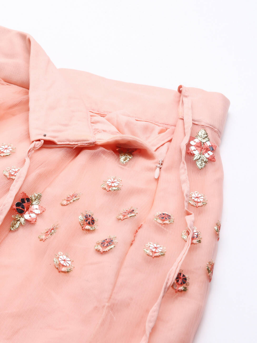 House of Panchhi Peach Net Sequinse Work Lehenga & Blouse, Dupatta | Swadesiicart