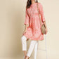 Peach Chiffon Paisley Printed Top - Himanshi - Swadesiicart