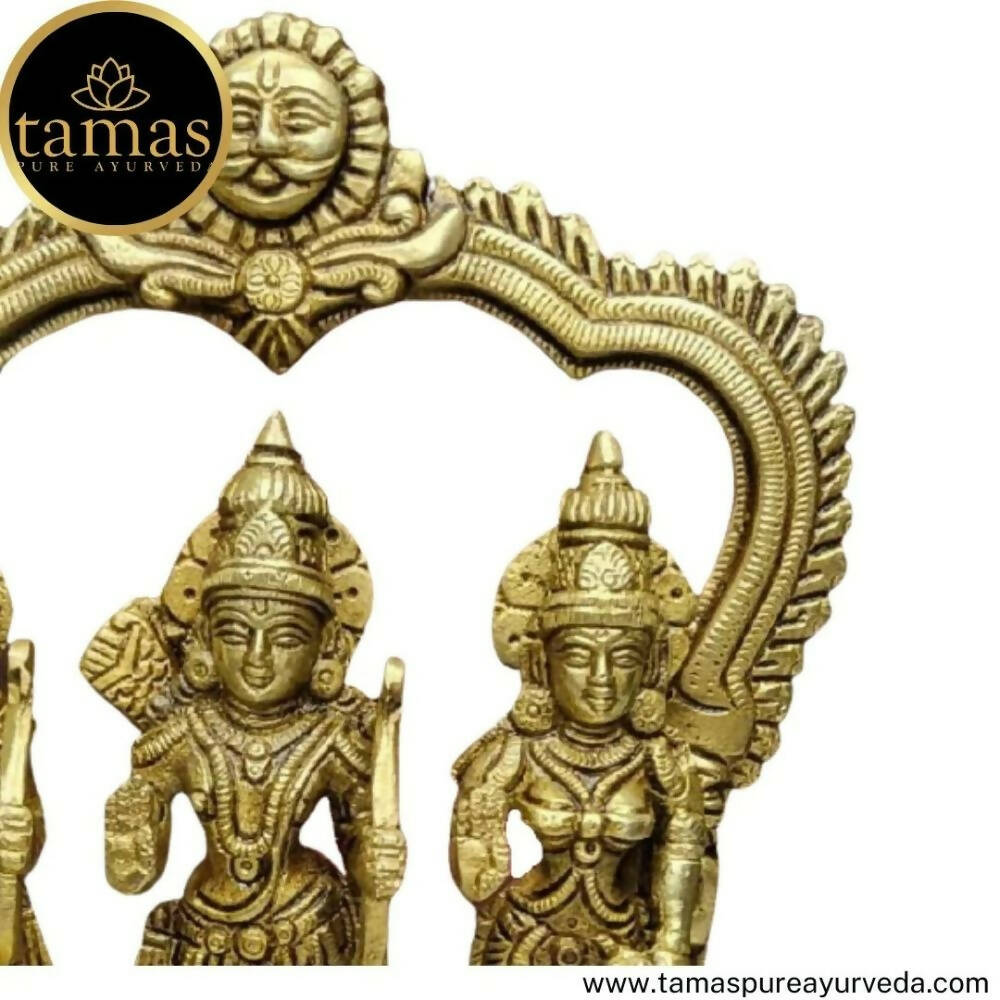 Tamas Brass Ram Darbar Statue | Ram Sita Laxman Hanuman | Golden - Swadesiicart