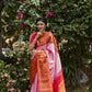 DEIANA'S Beautiful Designer Golden zari Soft Lichi Silk Saree - Baby pink - Swadesiicart