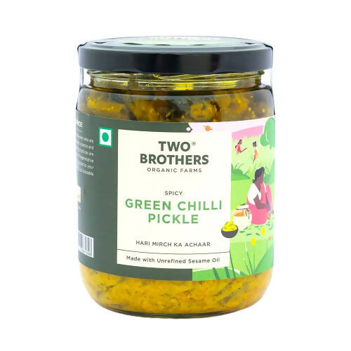 Two Brothers Organic Farms Spicy Green Chilly Pickle - Swadesiicart