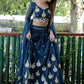 Jyoti Fashion Blue Sequence with Thread Zari Embroidery Georgette Lehenga Choli with Dupatta | Swadesiicart