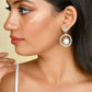 VOJ Women Sliver-Plated Pearl Stainless Steel Circular Studs Earrings - VOJ (Valley Of Jewellery)