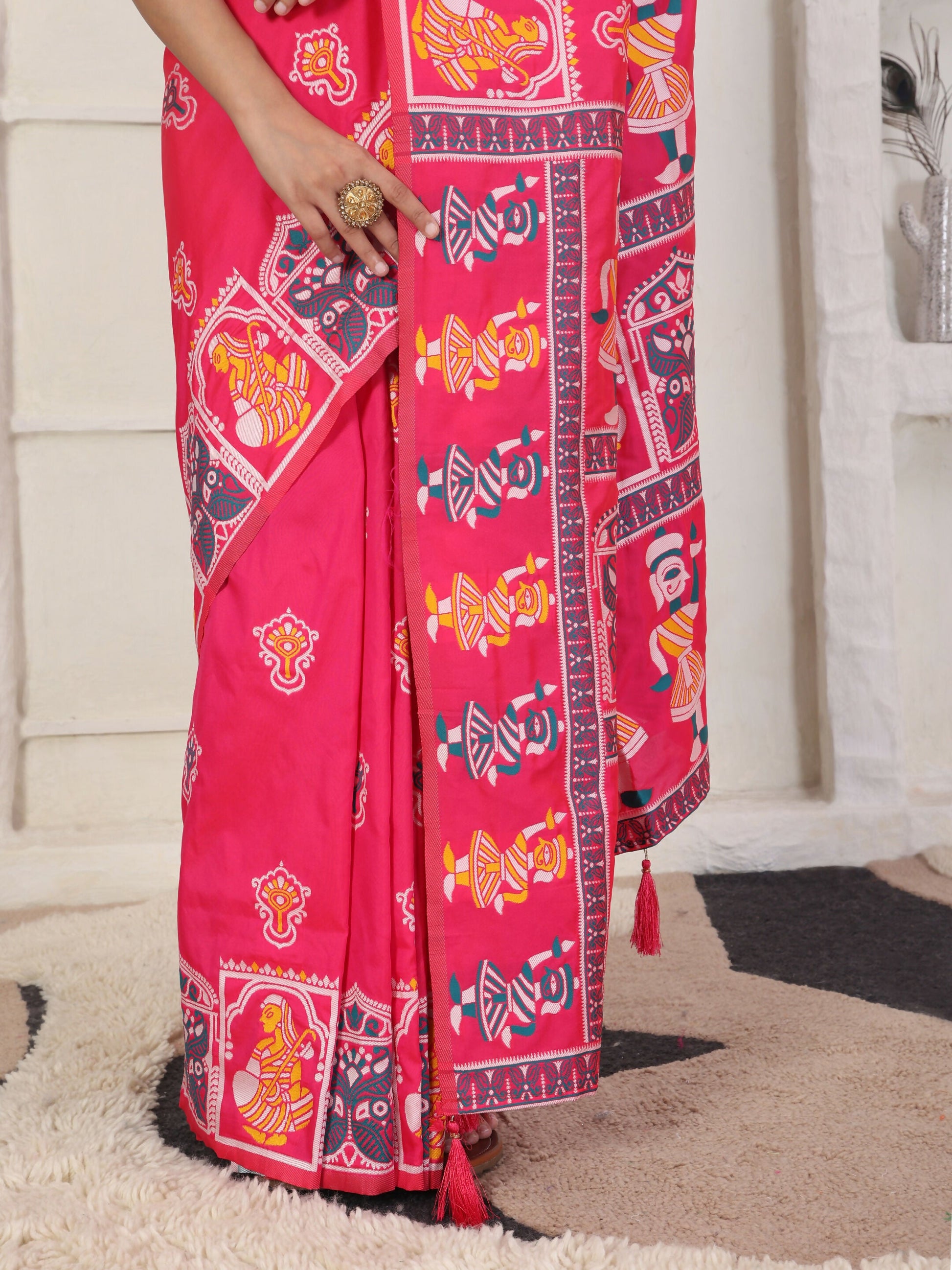 Shree Shyam Fashion Silk Blend Pink Saree